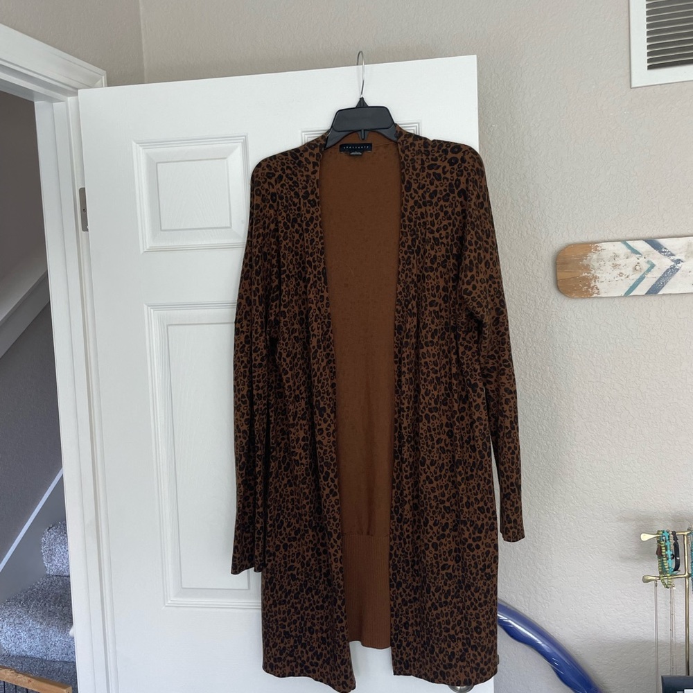 Sanctuary Long Animal Print Sweater-Size L